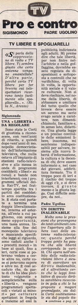 PRO E CONTRO DI PADRE UGOLINO